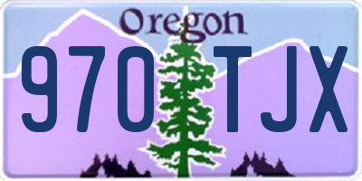 OR license plate 970TJX