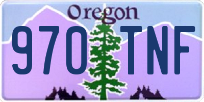 OR license plate 970TNF