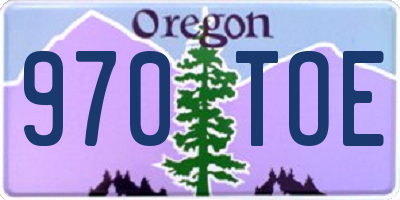 OR license plate 970TOE