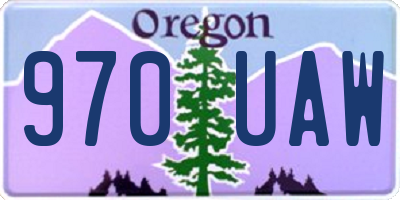 OR license plate 970UAW