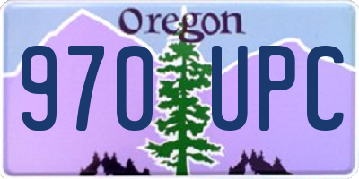 OR license plate 970UPC