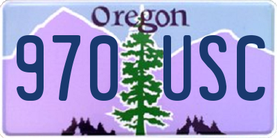 OR license plate 970USC