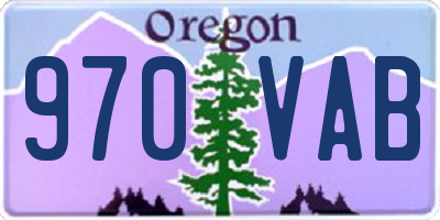 OR license plate 970VAB
