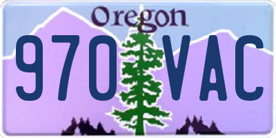 OR license plate 970VAC