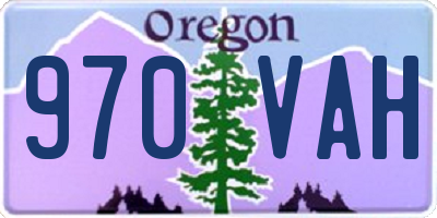 OR license plate 970VAH