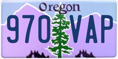 OR license plate 970VAP
