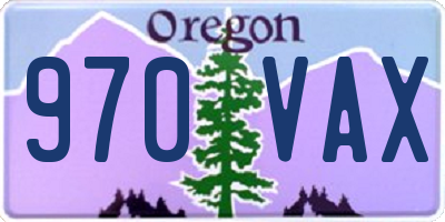 OR license plate 970VAX