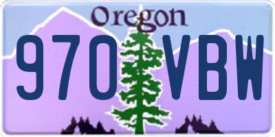 OR license plate 970VBW