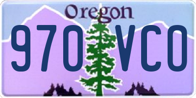 OR license plate 970VCO