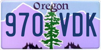 OR license plate 970VDK