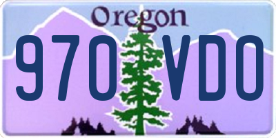 OR license plate 970VDO