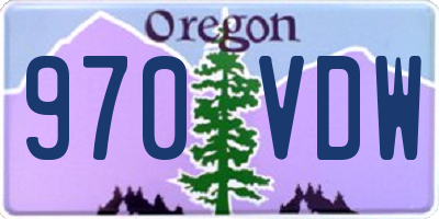 OR license plate 970VDW