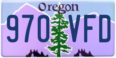 OR license plate 970VFD