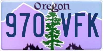 OR license plate 970VFK