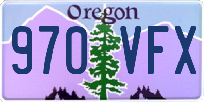 OR license plate 970VFX