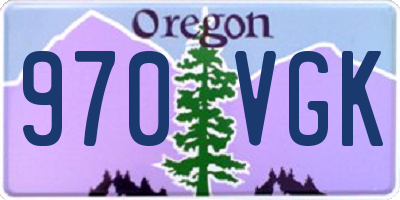 OR license plate 970VGK