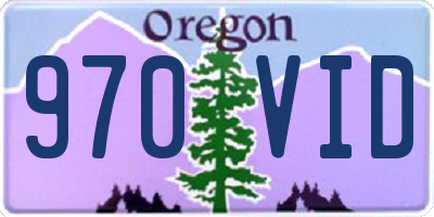 OR license plate 970VID