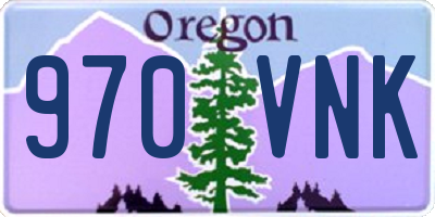 OR license plate 970VNK