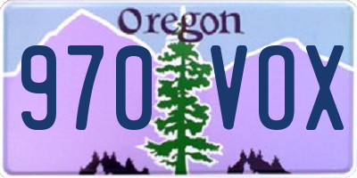 OR license plate 970VOX