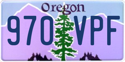 OR license plate 970VPF