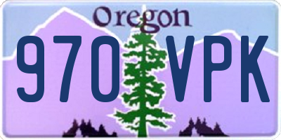 OR license plate 970VPK