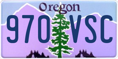 OR license plate 970VSC