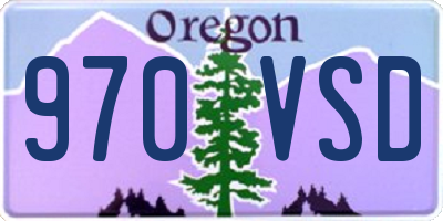 OR license plate 970VSD