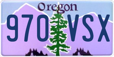OR license plate 970VSX