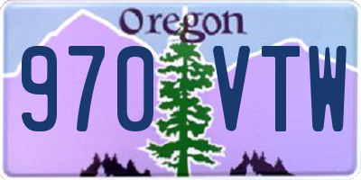 OR license plate 970VTW