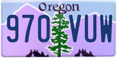 OR license plate 970VUW