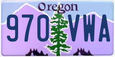 OR license plate 970VWA