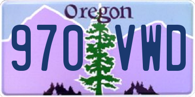 OR license plate 970VWD