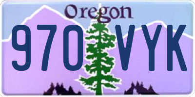 OR license plate 970VYK