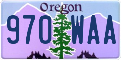 OR license plate 970WAA