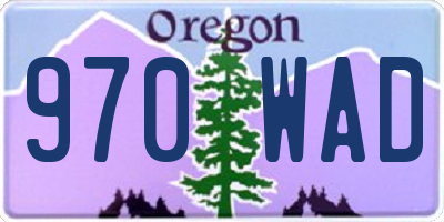 OR license plate 970WAD