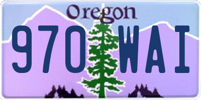 OR license plate 970WAI