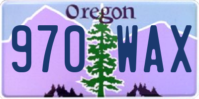 OR license plate 970WAX