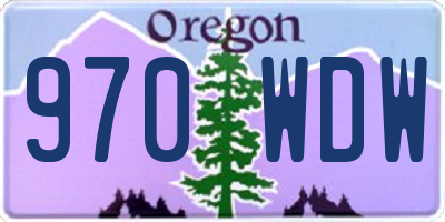 OR license plate 970WDW