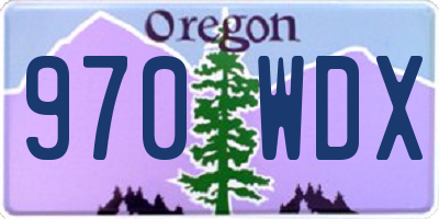 OR license plate 970WDX