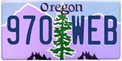 OR license plate 970WEB