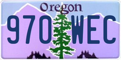 OR license plate 970WEC