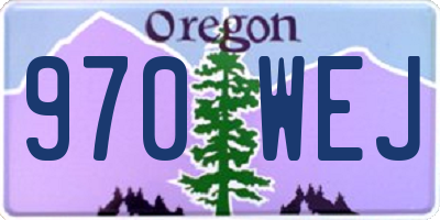 OR license plate 970WEJ