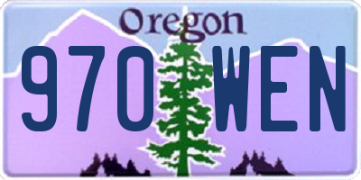 OR license plate 970WEN