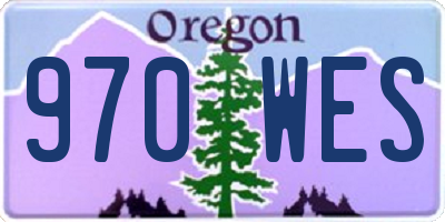 OR license plate 970WES