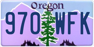 OR license plate 970WFK