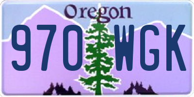 OR license plate 970WGK