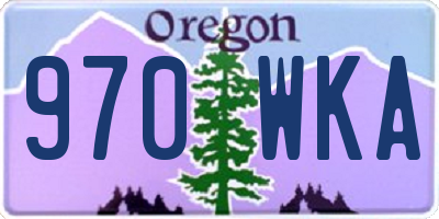 OR license plate 970WKA