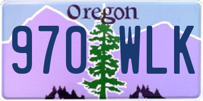 OR license plate 970WLK
