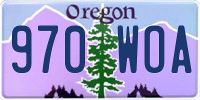 OR license plate 970WOA
