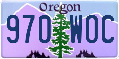 OR license plate 970WOC